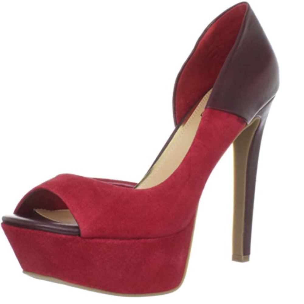 Jessica Simpson Bede 2 Color Block Platform Open Toe Pumps